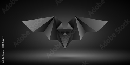 czarny nietoperz origami wektor