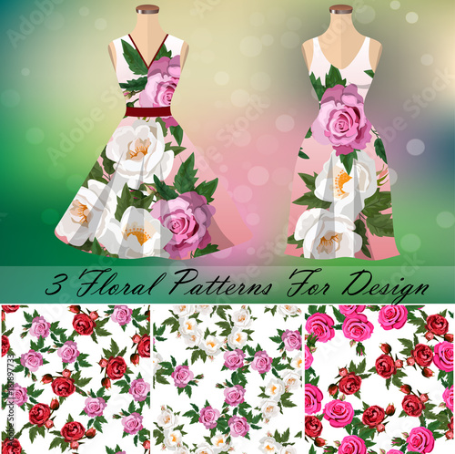 Dress with an trendy rose design photo