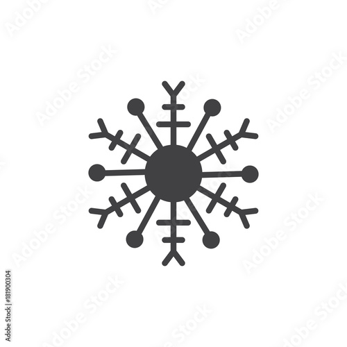 Snowflake icon vector, filled flat sign, solid pictogram isolated on white. Snow symbol, logo illustration.