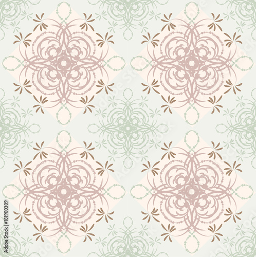 Fototapeta Naklejka Na Ścianę i Meble -  Seamless abstract floral pattern,mandala pattern