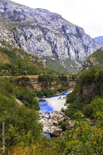 Fototapeta Naklejka Na Ścianę i Meble -  beautiful landscape of a rocky mountain river, top view,