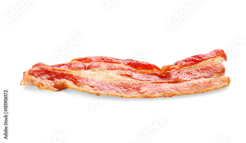 Obraz na płótnie Cooked bacon rasher on white background