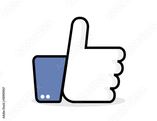 Like - Vector icon like in flat style. Like icon. Thumb up vector illustration photo