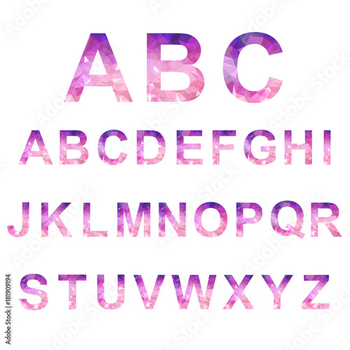 Low poly alphabet  Vector Lowpoly  Vector alphabet mosaic font