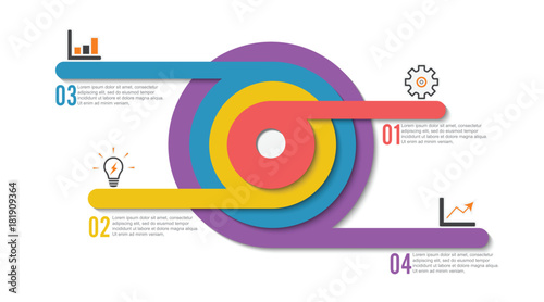 Infographic design vector and marketing icons can be used for workflow layout, diagram, annual report, web design. Business concept with 4 options, steps or processes.
