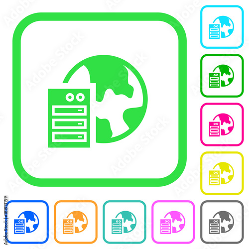 Web hosting vivid colored flat icons icons