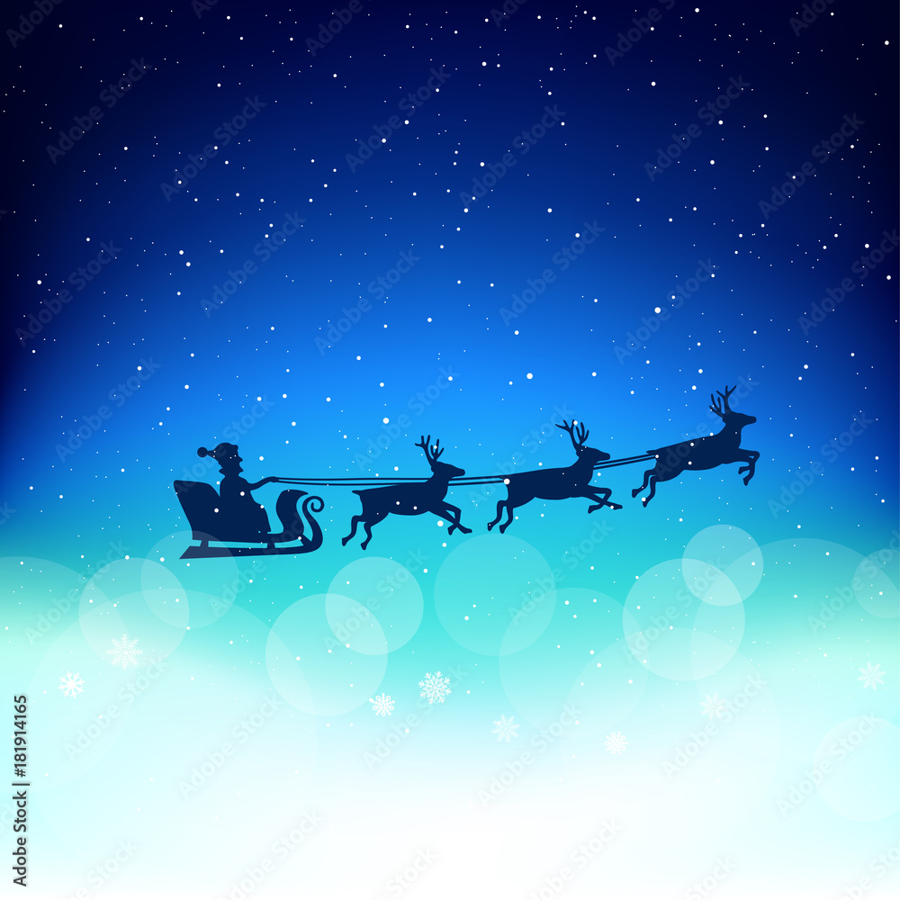 Naklejka premium Santa starts giving Christmas presents