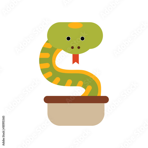 Cobra snake coming out of a jug, symbol of India vector Illustration
