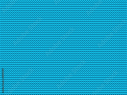Light blue knitted background. Vector template with copy space