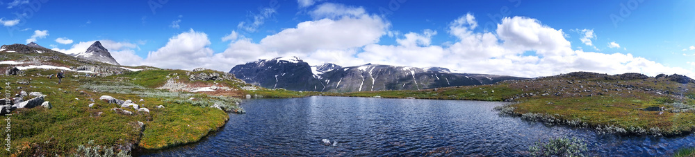 Wide-format panorama for an architectonic visualization. Northern Sweden, Sarek National Park