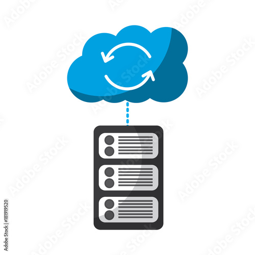data base server cloud connection hosting info vector illustration