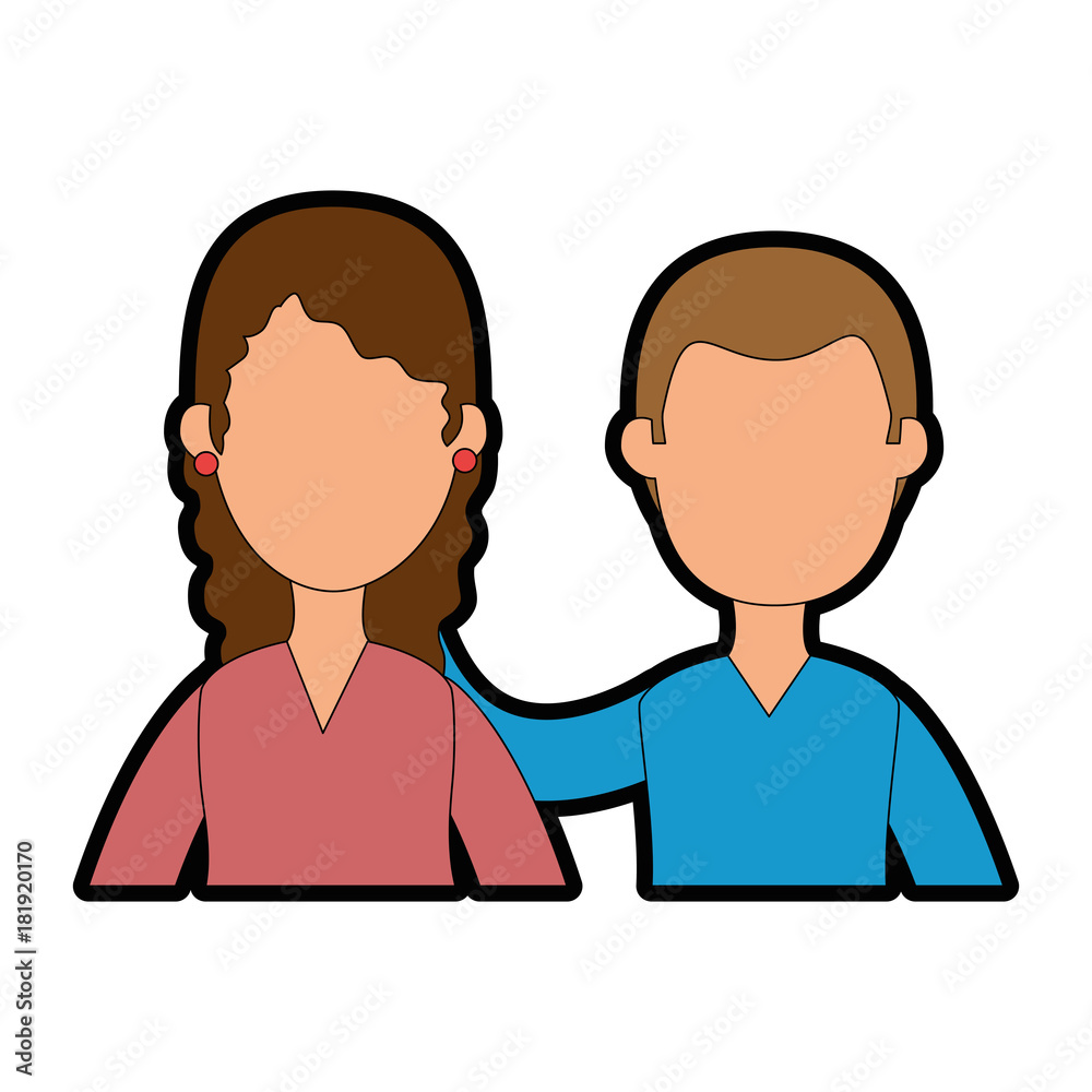 lovers couple avatars characters vector illustration design lovers couple avatars characters vector illustration design