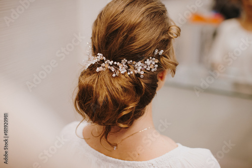 Hairstyle of a young bride