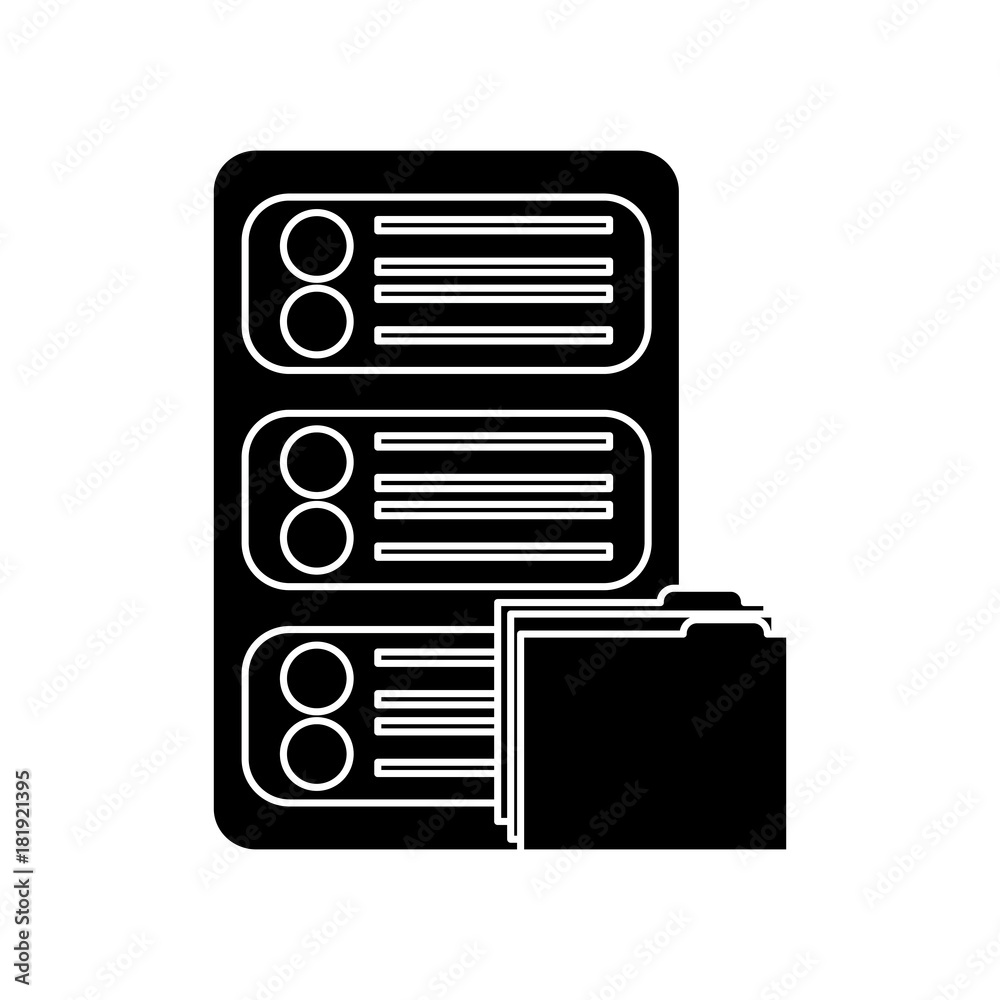 server with file folder web hosting icon image vector illustration design black and white server with file folder web hosting icon image vector illustration design black and white