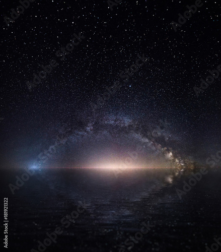 Milky way and starry sky. panorama of the night sky © Baranov