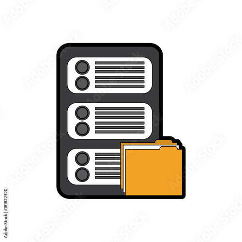 server with file folder web hosting icon image vector illustration design 