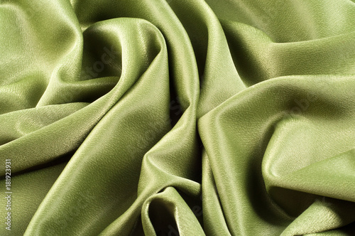 Texture, background. template. Cloth silk green, crepe de Chine. a fine crepe of silk or similar fiber.