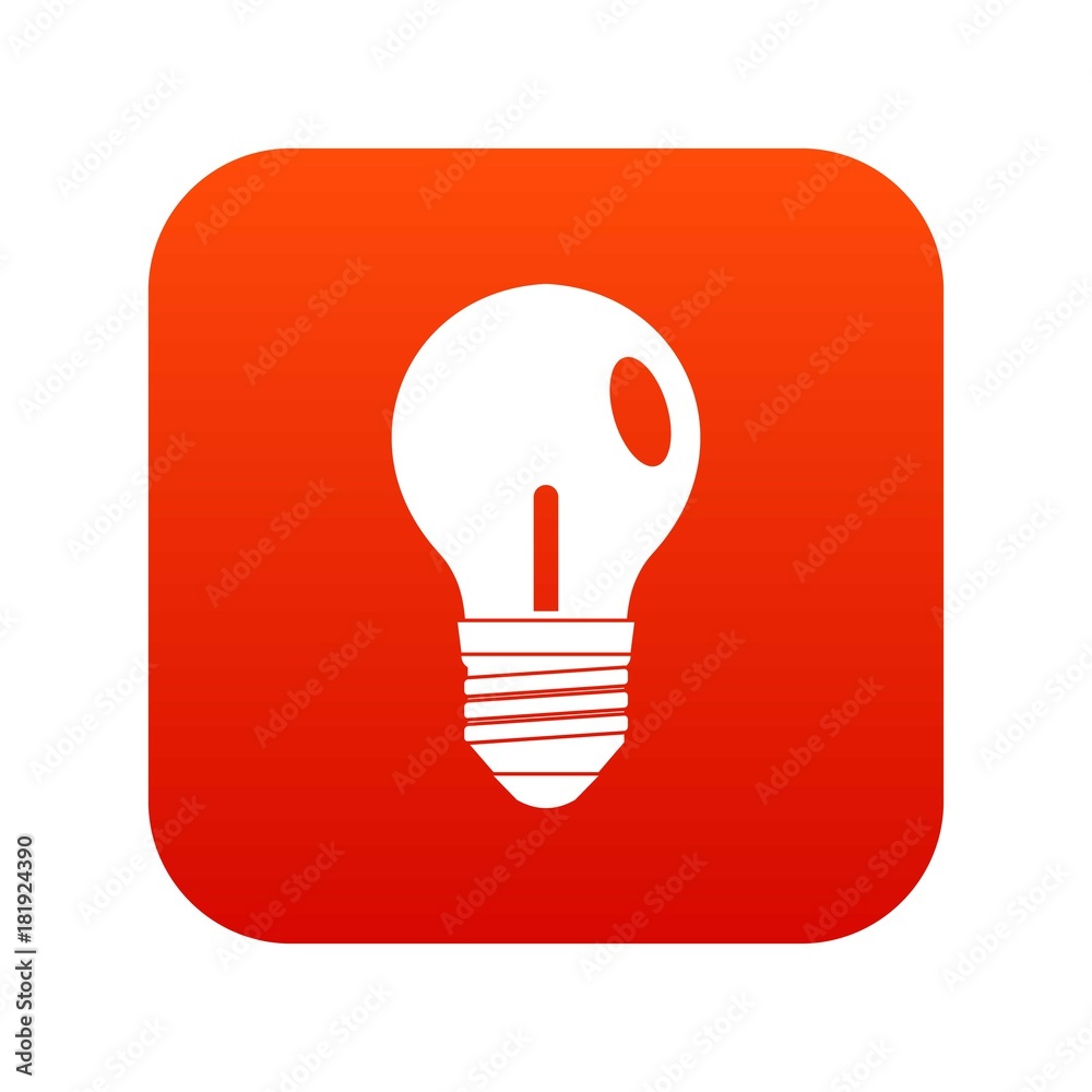 Light bulb icon digital red Light bulb icon digital red