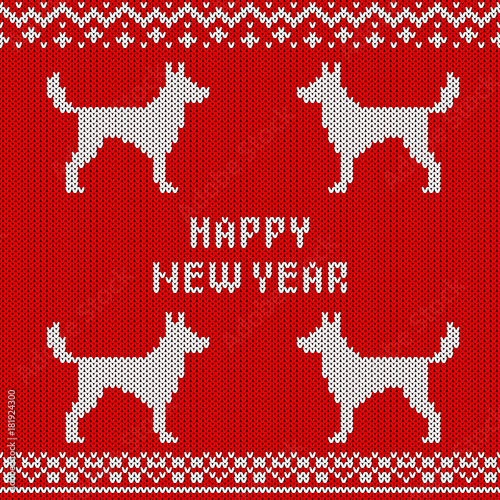 Abstract knitted seamless pattern background. Knit texture for design new year card, christmas invitation, holiday wrapping paper, winter vacation travel and ski resort advertising etc.