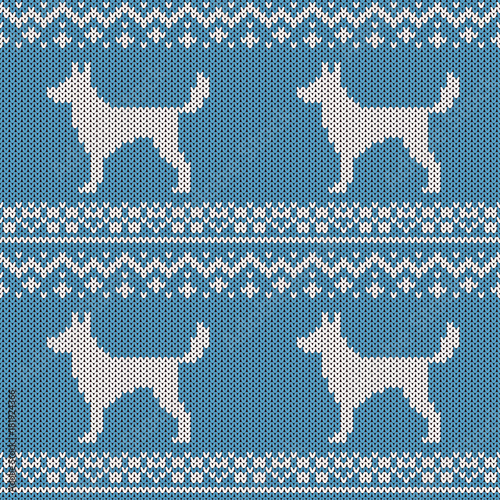 Abstract knitted seamless pattern background. Knit texture for design new year card, christmas invitation, holiday wrapping paper, winter vacation travel and ski resort advertising etc.
