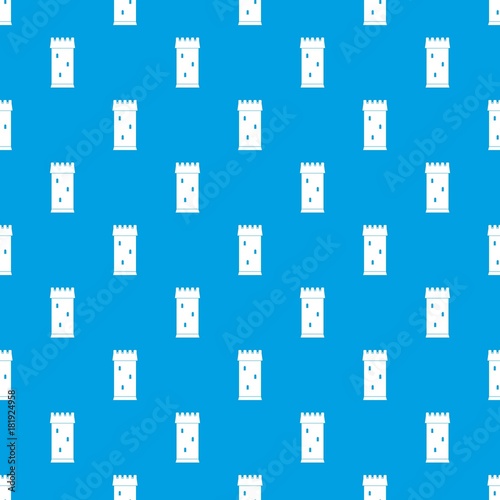 Fortress tower pattern seamless blue
