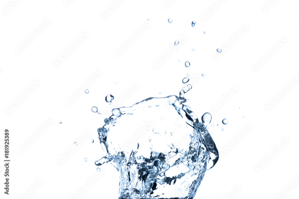 water splash in glass isolated on white background