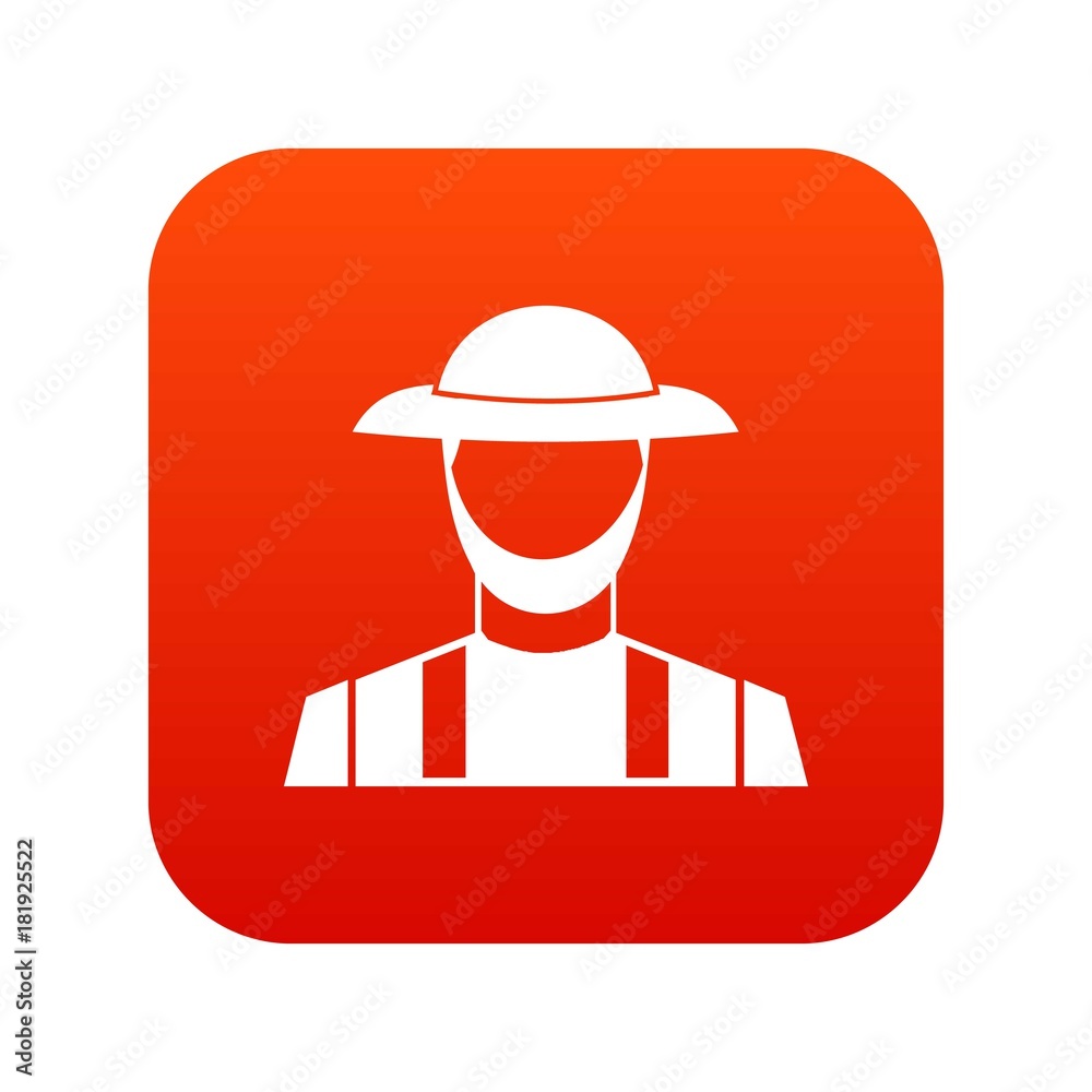 Farmer icon digital red