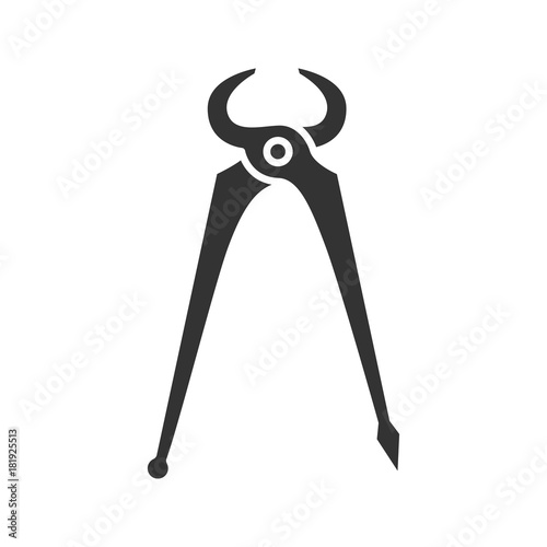 Carpenter's end cutting pliers glyph icon