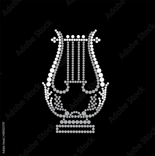 Lyre on a black background