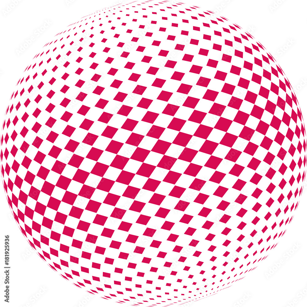 Ball in checkered pattern on a white background.