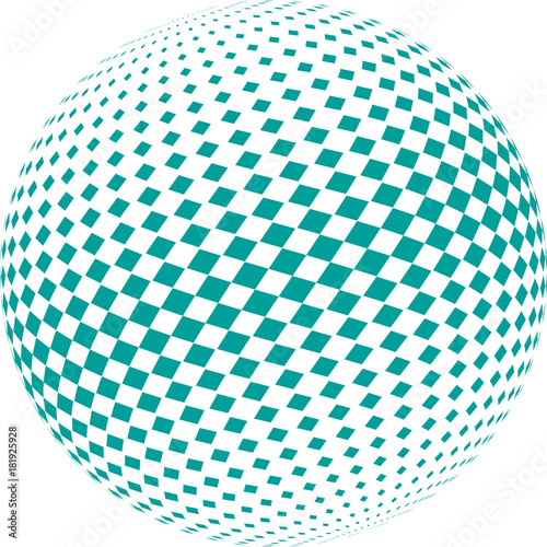 Ball in checkered pattern on a white background.