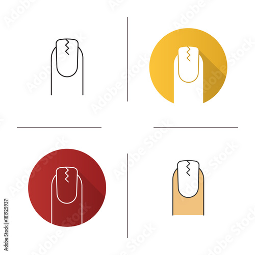 Cracked fingernail icon