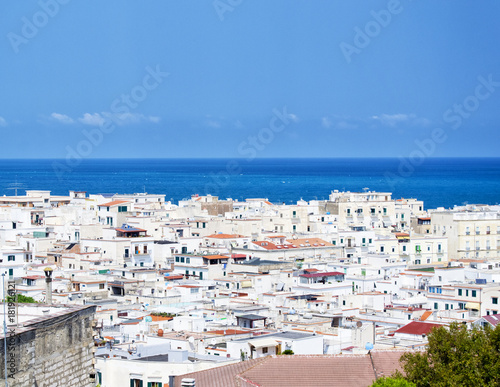 the white houses of the mediterranean citi of Vieste, gargano, apulia, italy. for travel and tourism concept