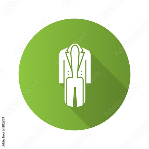 Tailcoat flat design long shadow glyph icon