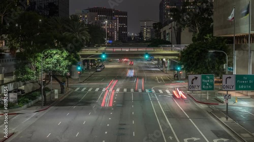 Busy Intersection With Traffic In Los Angeles