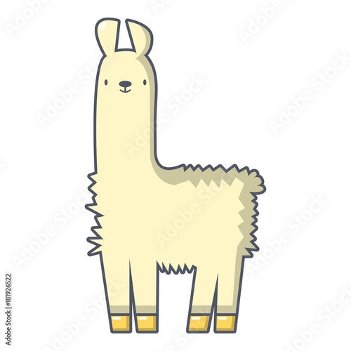Llama icon, cartoon style