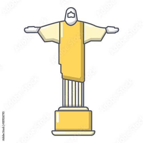 Cristo redentor icon, cartoon style photo