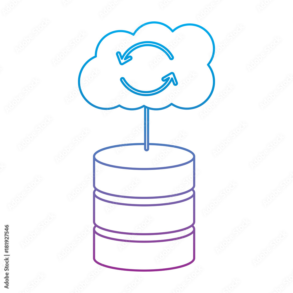 web hosting server with internet cloud storage computing network connection sign vector illustration