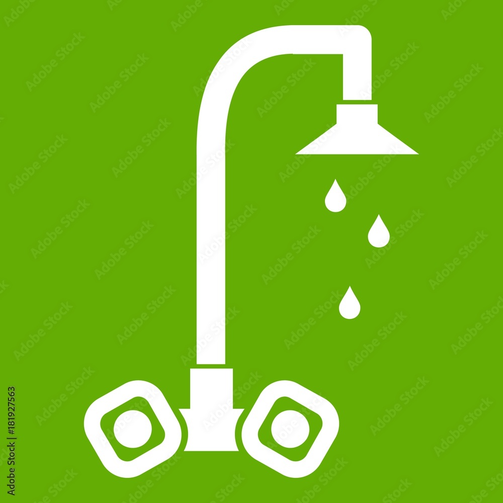 Dripping tap icon green Dripping tap icon green
