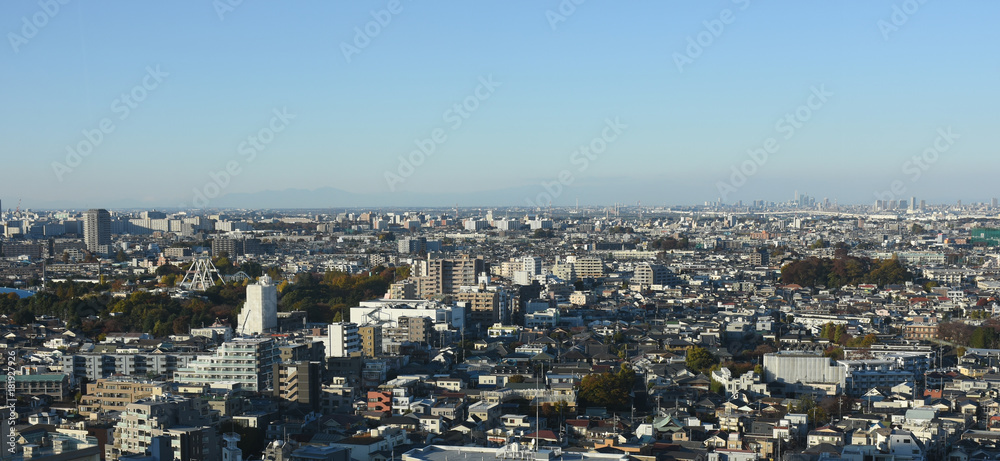 日本の東京都市景観「練馬区などを望む（画面右奥には、さいたま新都心などが見える）」