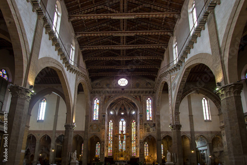 The interior of the Basilica of Santa Croce