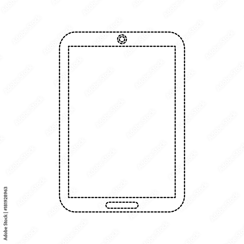 smartphone with blank screen icon image vector illustration design black dotted line smartphone with blank screen icon image vector illustration design black dotted line