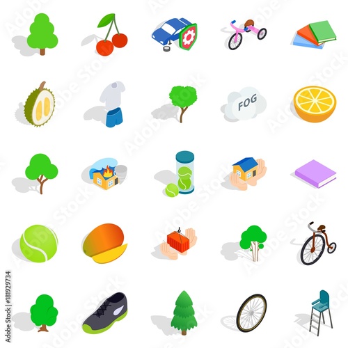 Persistence icons set, isometric style