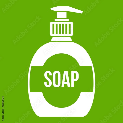 Bottle of liquid soap icon green