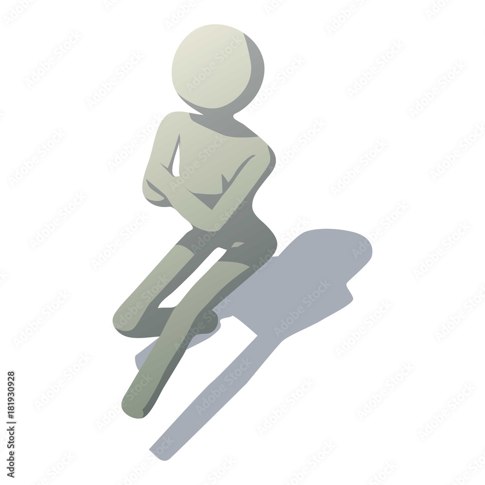 Stick man expectative icon, isometric style Stick man expectative icon, isometric style