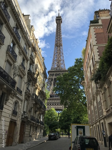 France - Paris - Eiffel tower - Sky - Street