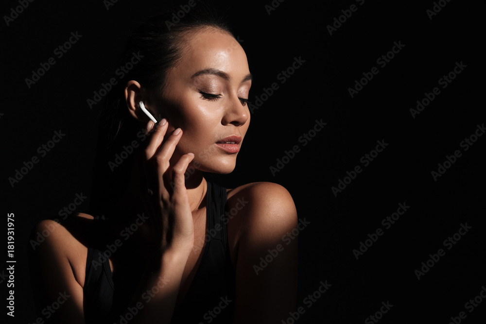 Close up portrait of a satisfied asian woman Close up portrait of a satisfied asian woman