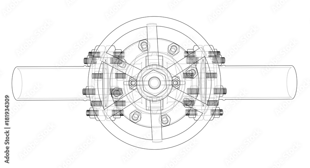 Industrial valve. Vector illustration