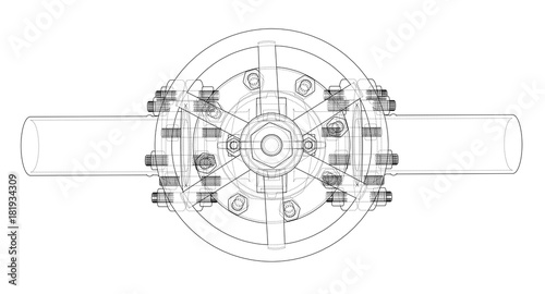 Industrial valve. Vector illustration