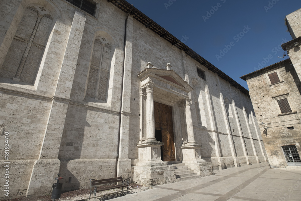 Ascoli Piceno (Marches, Italy), historic church at morning